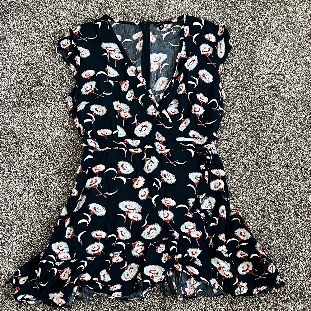 Floral Black Mini Dress